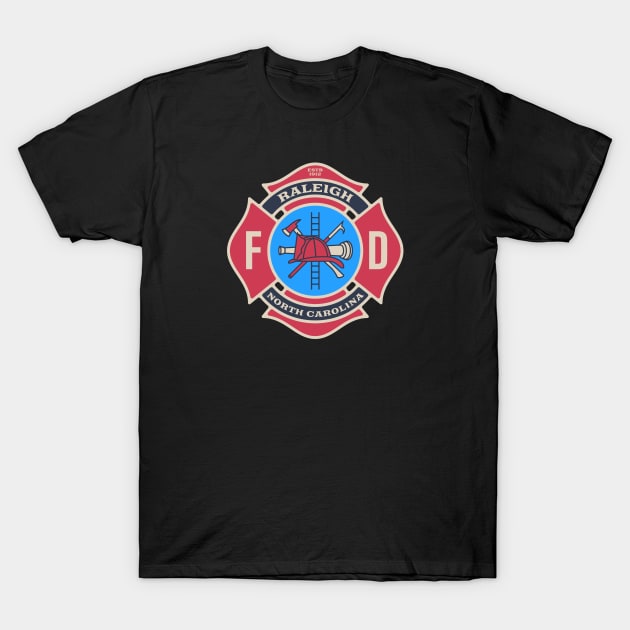 Raleigh, North Carolina Fire Department T-Shirt by Contentarama